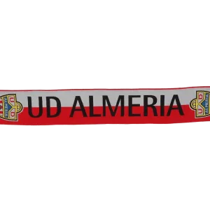 Bufanda oficial del UD Almería - con el texto UD Almería con el escudo oficial del equipo y los colores rojo y blanco